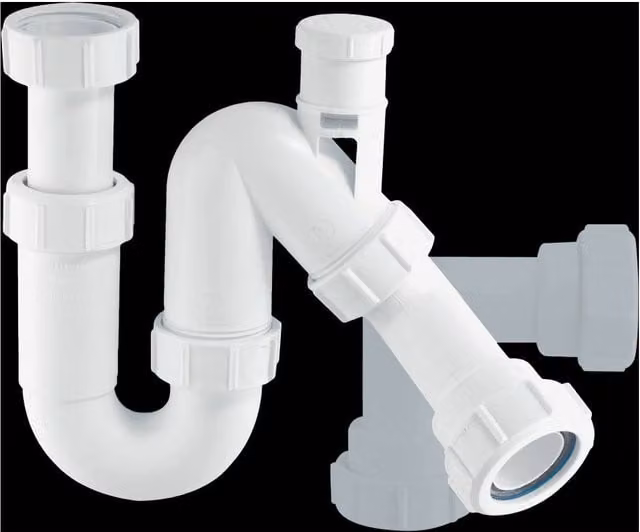 McAlpine TP10V 75mm White Tubular Swivel Anti-Syphon Water Seal Trap – 1