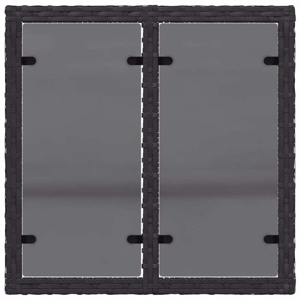 Berkfield Home Black Poly Rattan Garden Table with Glass Top, W/D/H: 55 x 55 x 37 cm – 3