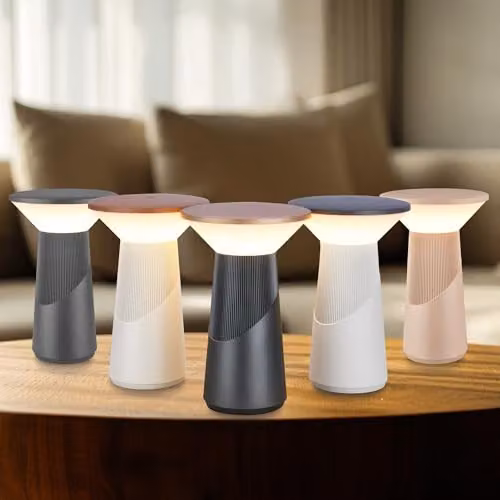 Briloner Pilia Rechargeable LED Table Lamp, Beige, H 24 cm x W 15 cm, IP44 Dimmable Touch Light – 11