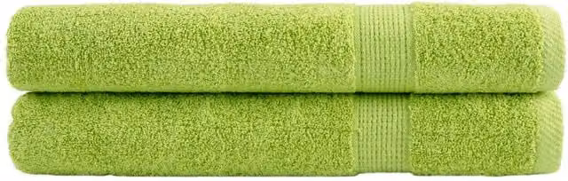 Berkfield Home SOLUND Premium Cotton Terry Towels, 2 Pack, Apple Green, W: 100 cm, L: 200 cm, 600 gsm – 1