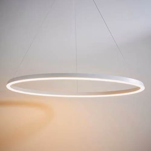 Netlighting Staten Single Suspended Pendant Light in Matt White Silicone with Warm White LED – 2