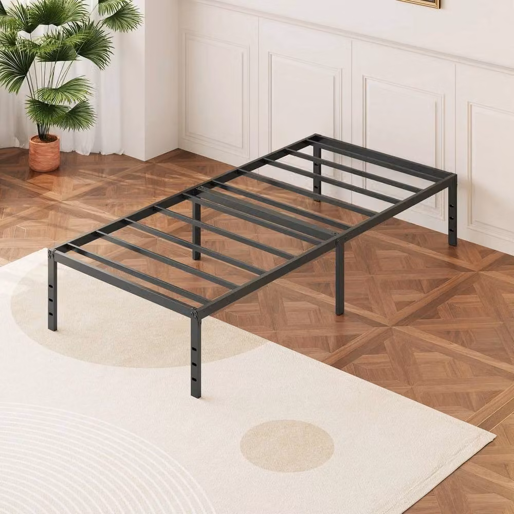 KORVIXA Single Metal Bed Frame in Black, W/D/H: 90 x 190 x 35 cm – 4