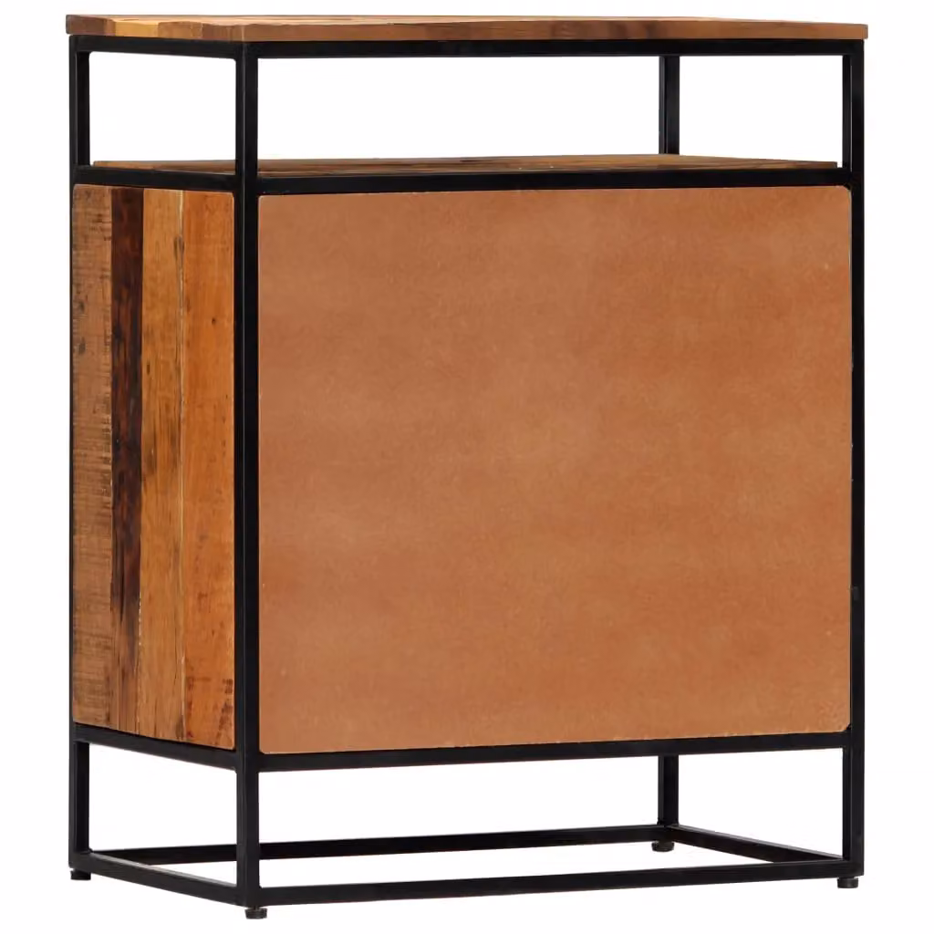 Berkfield Home Side Cabinet in Brown, Solid Reclaimed Wood and Steel, W/D/H: 60 x 35 x 76 cm – 2