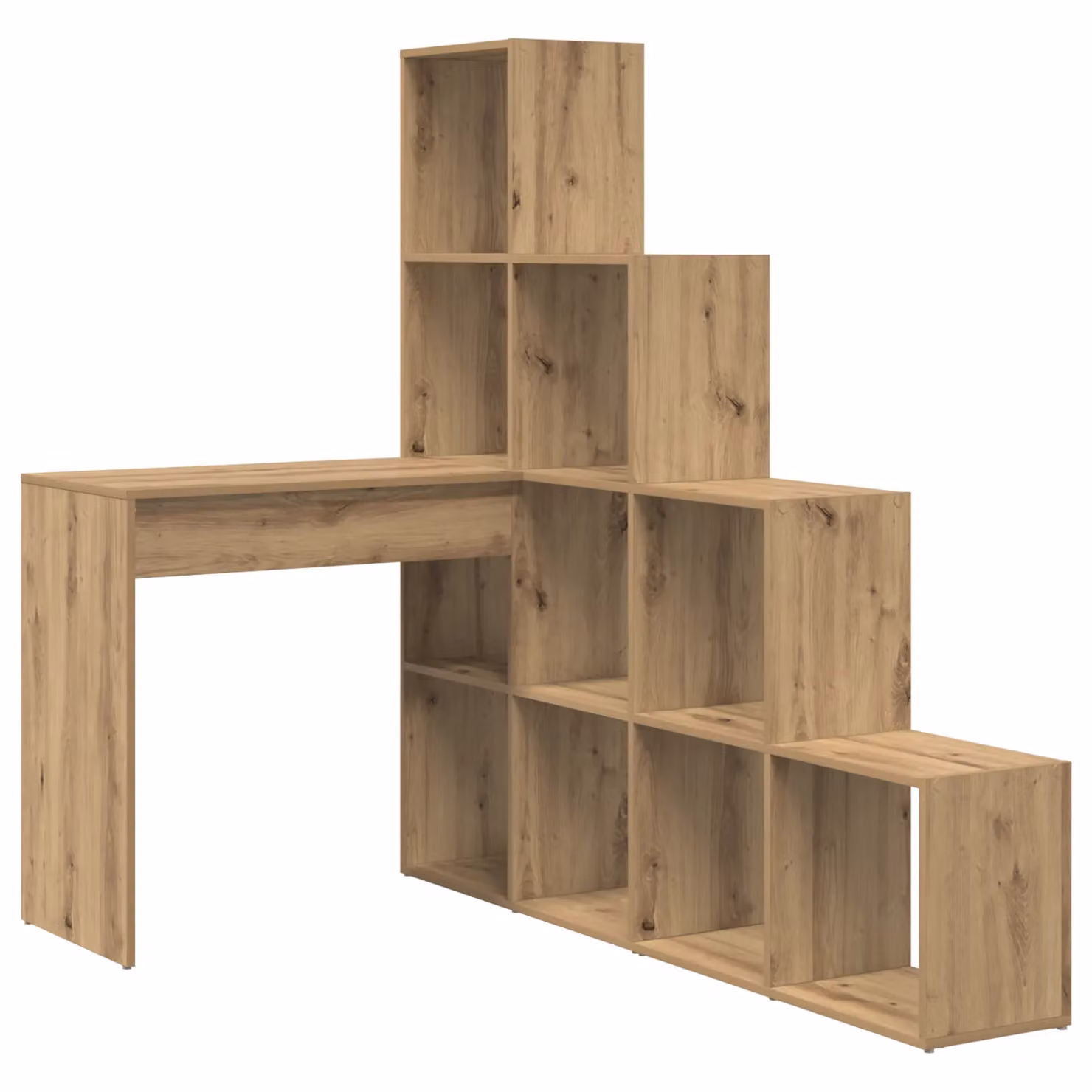 Berkfield Home Corner Desk with Storage Shelf in Artisan Oak Brown, W/D/H: 149.5 x 101.5 x 149.5 cm – 2