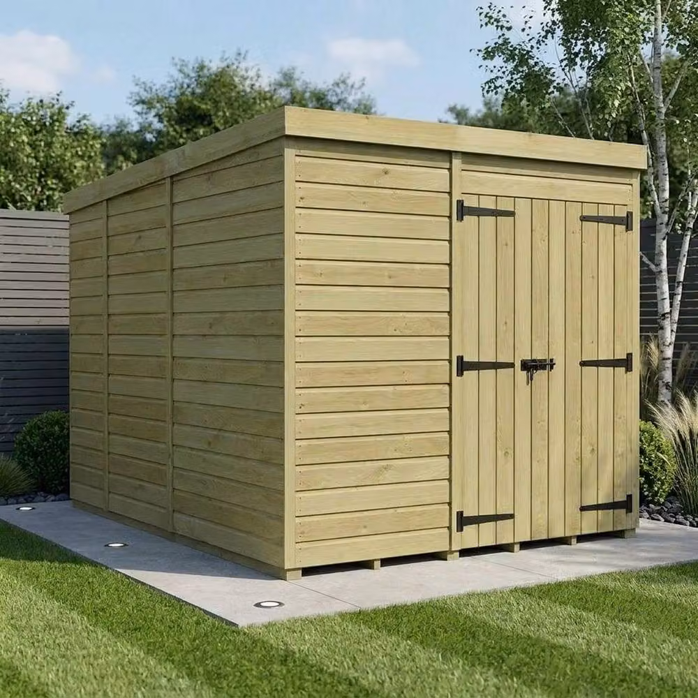 Buttercup Farm Brown Pent Garden Shed with Double Doors and No Windows – 2