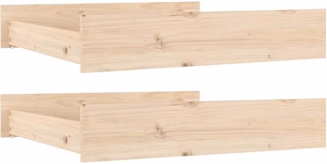 Berkfield Home Set of 2 Solid Wood Pine Bedside Drawers in Light Sand – 1