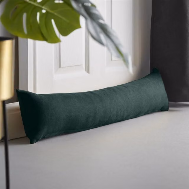 Livinluxury Velvet Chenille Draught Excluder - Green