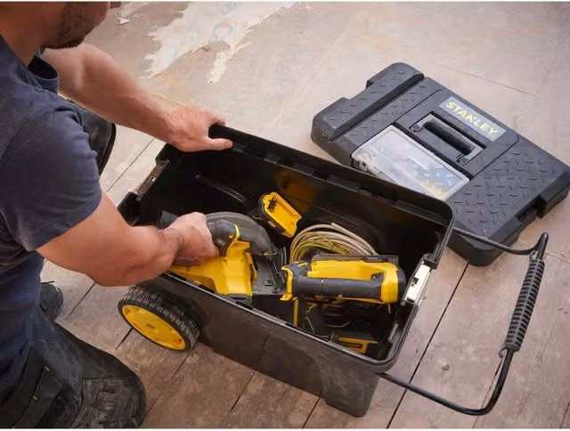 Stanley Pro Mobile Job Chest with Inserts in Black and Multicolour