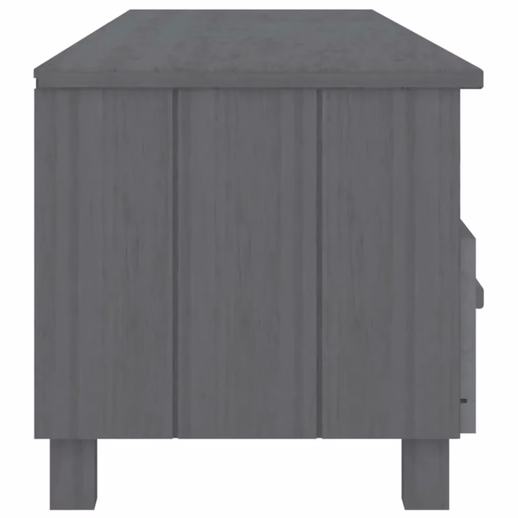 Berkfield Home HAMAR TV Cabinet in Dark Grey Solid Pine, W: 158 cm, D: 40 cm, H: 40 cm – 3