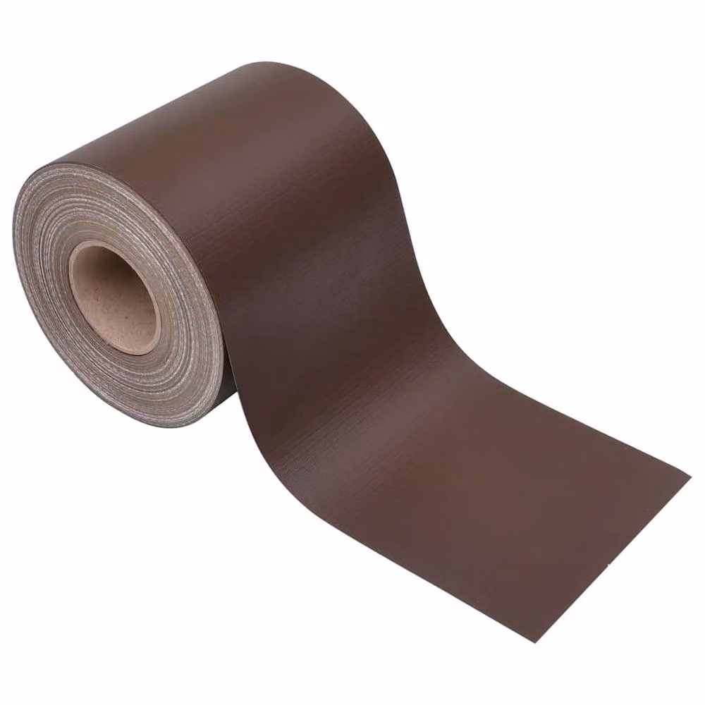 Berkfield Home Garden Privacy Screens, 4 Piece Brown PVC and Metal Strip Set – 4