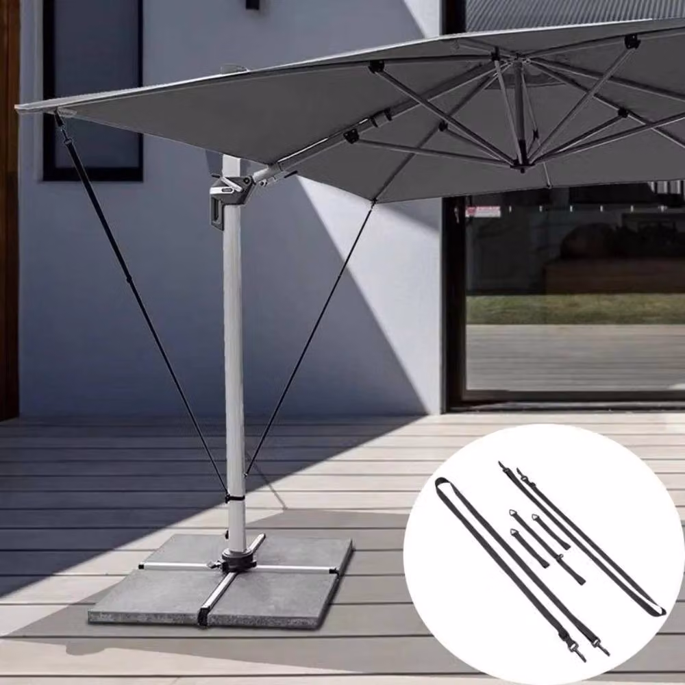 FLAVORA 5 Pack Black Ratchet Cantilever Umbrella Wind Stabiliser Straps, 1.25kg – 3