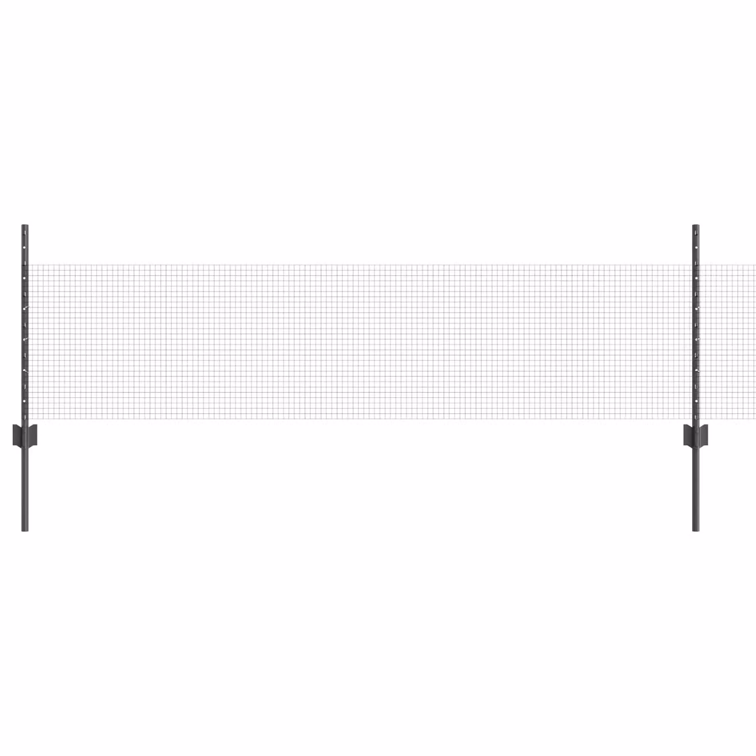 Berkfield Home Grey Steel Welded Wire Fence with 44 U-Profile Posts, 0.5 x 100 m – 2