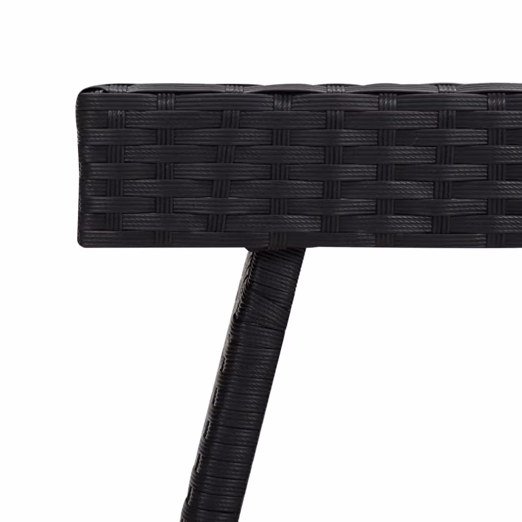 Berkfield Home Foldable Side Table in Black Poly Rattan, W/D/H: 60 x 40 x 38 cm – 5