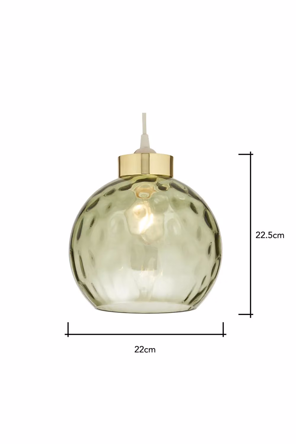 BHS Lighting Deana Dimpled Green Glass Ball Easy Fit Light Shade – 2