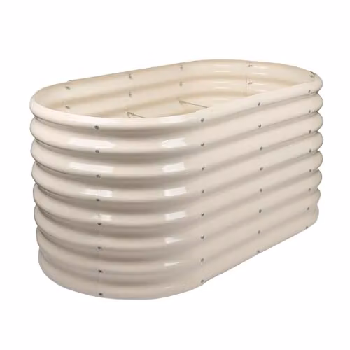 Harbour Housewares Raised Garden Bed in White, Galvanised Steel Planter Box, W/D/H: 120 x 60 x 60 cm – 1