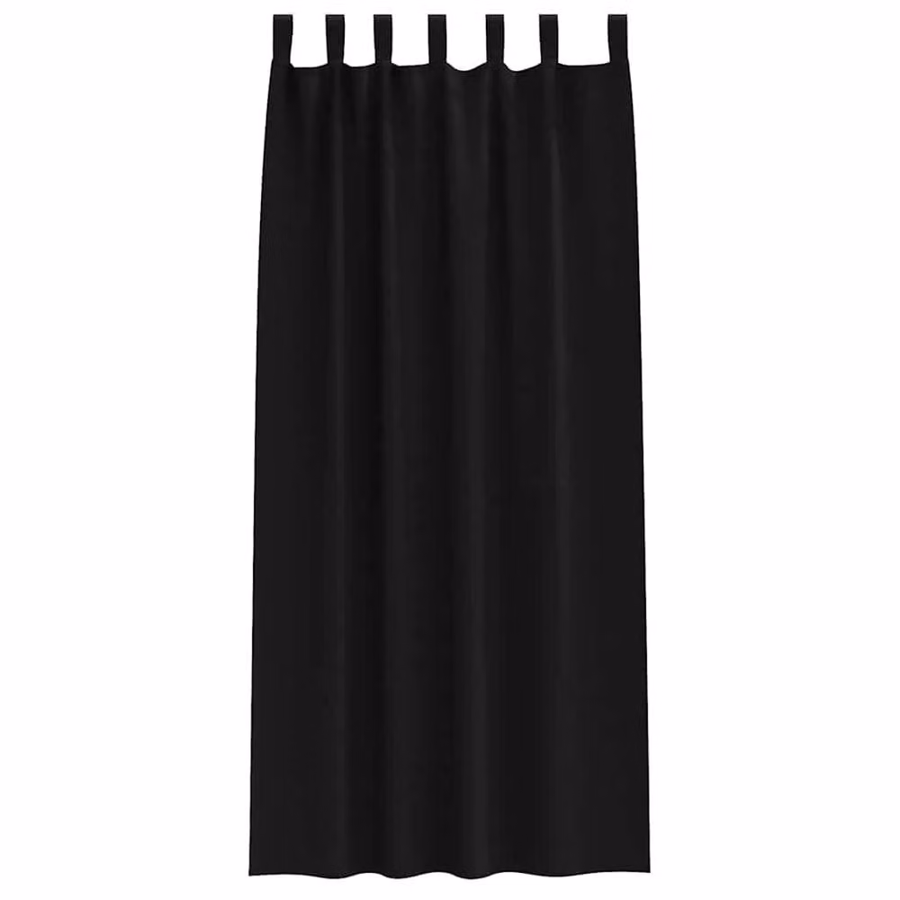 Berkfield Home Blackout Fabric Curtains, 2 Pack, Black, H 245 x W 140 cm – 4