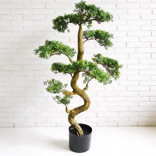 SPETLEK Large Green Artificial Oriental Bonsai Tree