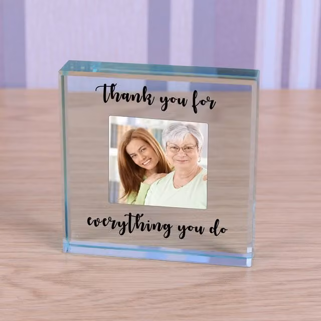 Uniqueful Personalised Thank You For Everything You Do Glass Token in Transparent and Beige