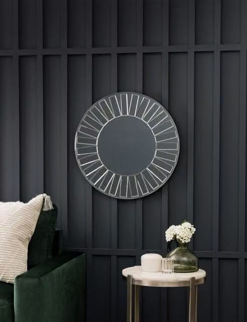 Gallery Direct Mondello Medium Round Glass Wall Mirror in Silver