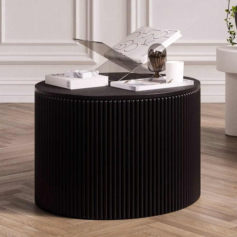 Lemon Pavilion Furniture Eden Round Indoor Coffee Table in Black Ash Veneer and MDF, W: 65 cm, D: 65 cm, H: 46.5 cm – 3