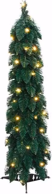Berkfield Home Beautiful Green Artificial Pre-lit Tabletop Christmas Tree with 45 LEDs, Height: 90 cm