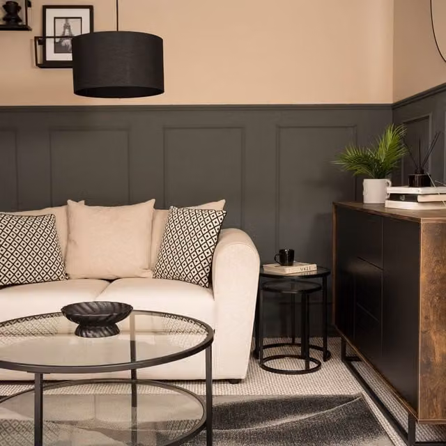 ValueLights Reni Medium Cylinder Pendant Shade in Black Fabric, W/D/H: 20 x 20 x 35 cm