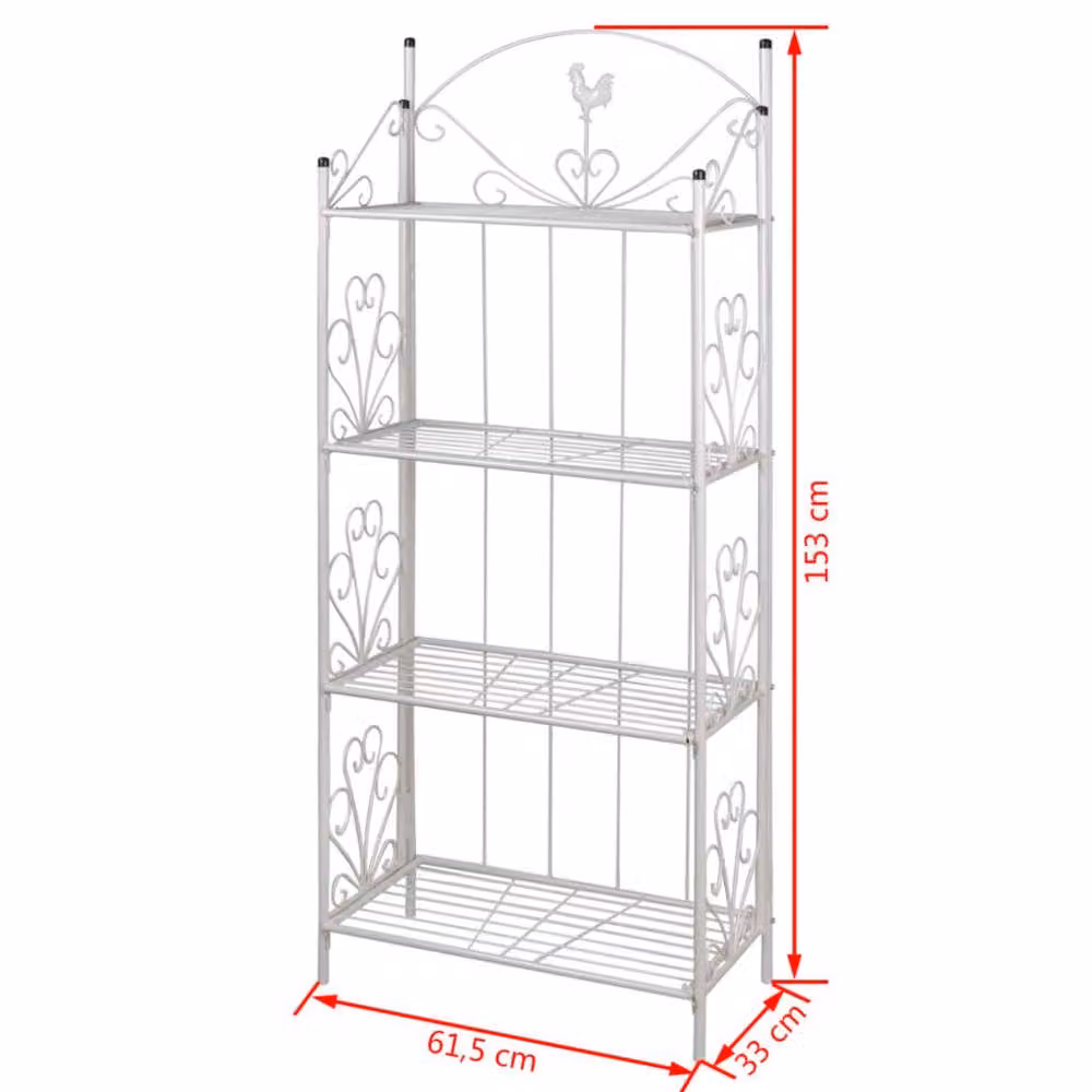 Berkfield Home Square Steel Plant Rack in White