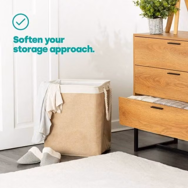 EONLION Foldable Waterproof Laundry Basket in Beige Sand, 100 cm