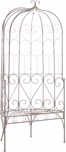 Berkfield Home Metal Garden Bench in Antique Brown, Width: 95 cm