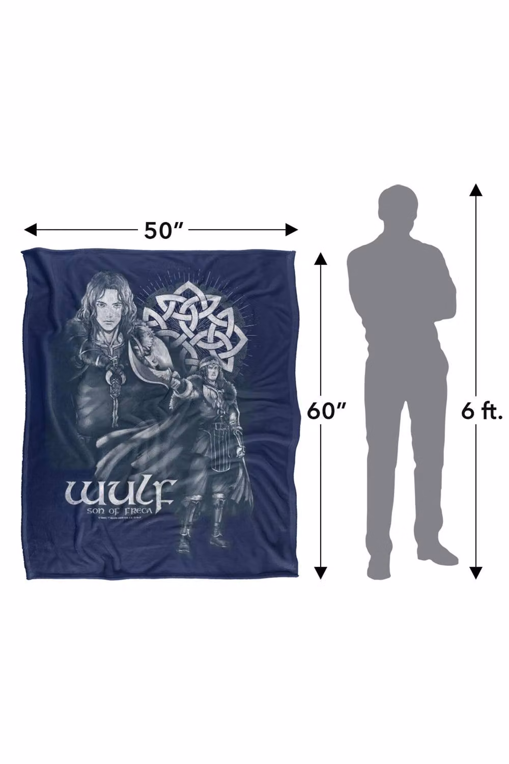 LOGOVISION Lord Of The Rings War Of The Rohirrim Wulf Sword Point Super Soft Silky Touch Fleece Throw Blanket, Multicolour, W: 152 cm, D: 127 cm – 8