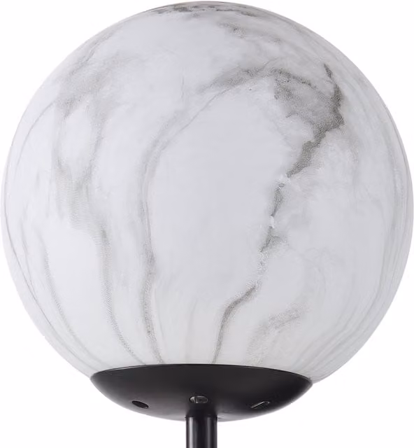 Living Star Minimalist Black Metal Wall Light with Transparent Glass Sphere Shade