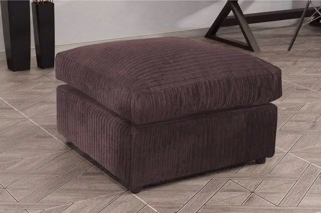 Snugg Furniture UK Limited Milo Jumbo Cord Fabric Footstool in Brown, W/D/H: 60 x 40 x 40 cm