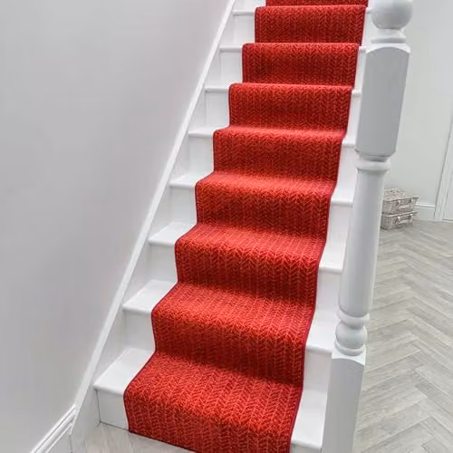 runrug Soft and Comfortable Stair Runner in Empire Red, W: 60 cm x L: 690 cm – 3