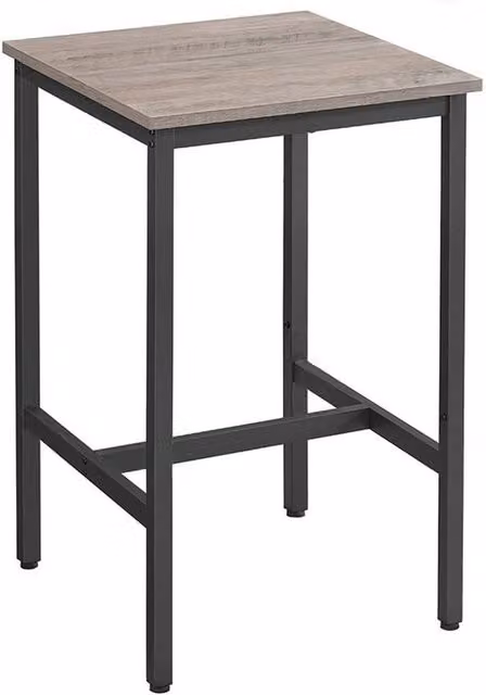 Pirlo Plush Industrial Square Breakfast Bar Table in Greige