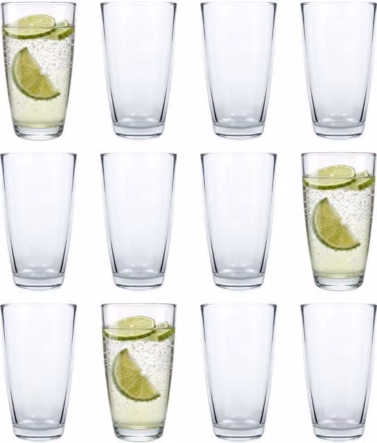 Argon Tableware Transparent Glass Tumbler Set for Adults, Height: 13.5 cm