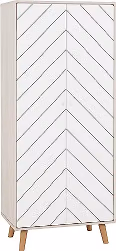 Seconique Dixie 2 Door Wardrobe in Grey and White