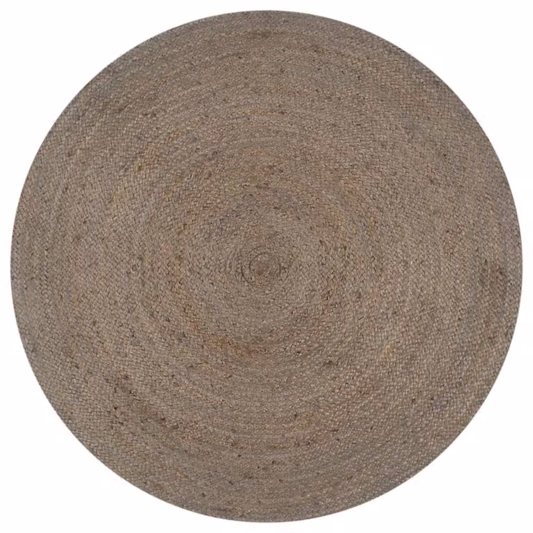 Berkfield Home Handmade Braided Jute Round Rug in Grey, Diameter: 100 cm