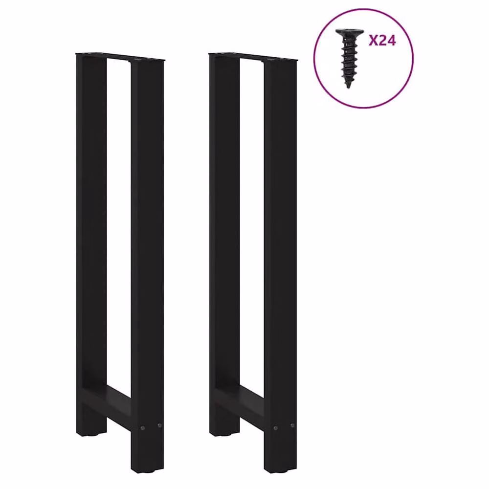 Berkfield Home Black Steel Coffee Table Legs, 2 Pieces, Height: 50 x 110.5 cm – 2