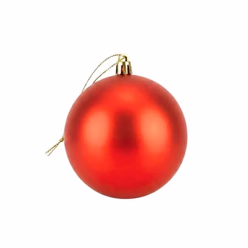 Shatchi Red Round Plastic Christmas Bauble Hanging Ornament, Diameter: 20 cm