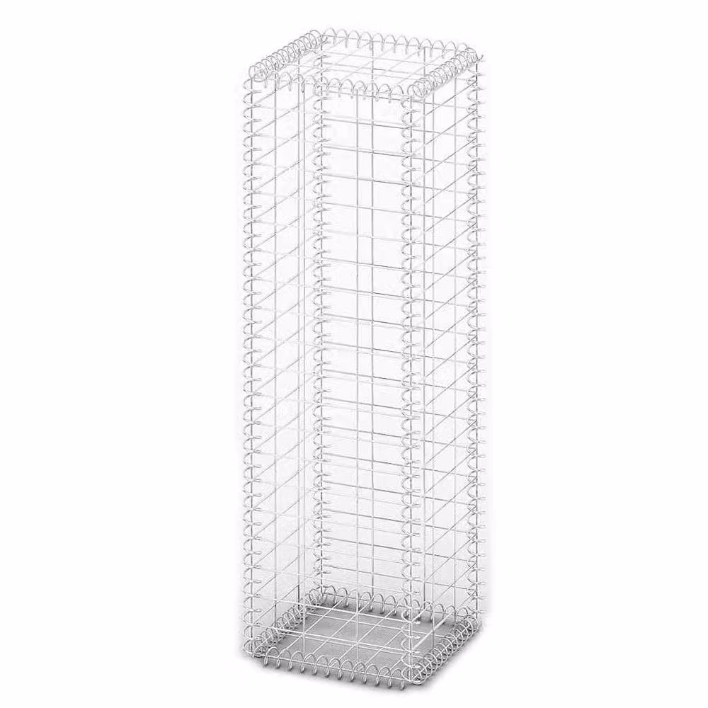 Berkfield Home Galvanised Steel Gabion Basket with Lids in Silver, W: 100 cm, D: 30 cm, H: 30 cm – 3
