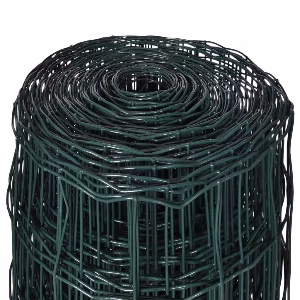 Berkfield Home Euro Fence PVC-Coated Steel Fencing, Green, W: 10 m, H: 1.2 m – 4