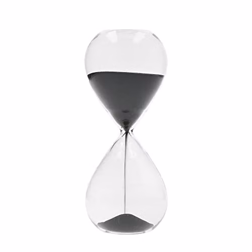 MasterClass Glass Sand Timer in Transparent Black, H: 16 cm, W: 6.5 cm