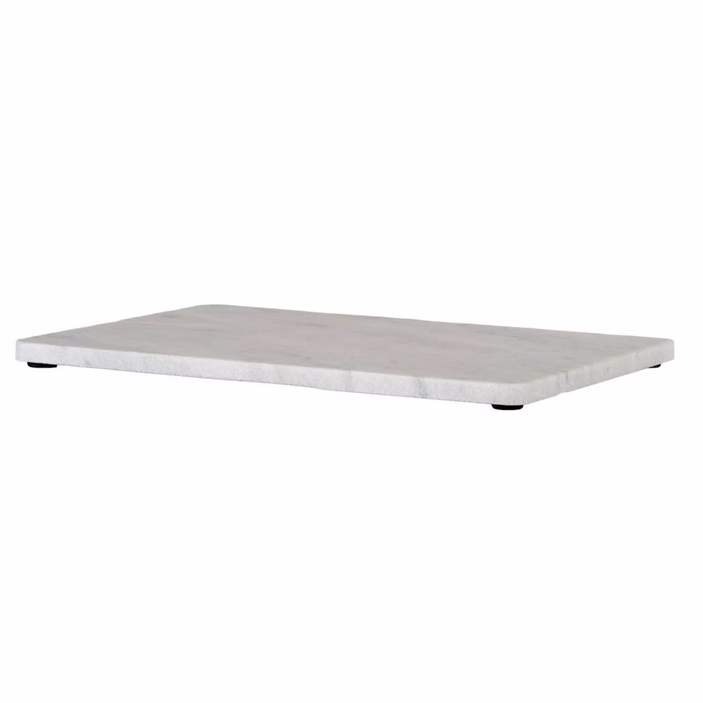 Lemon Pavilion Furniture and Decor White Rectangular Marble Serving Board, W: 30 cm, L: 20 cm, H: 1 cm – 2