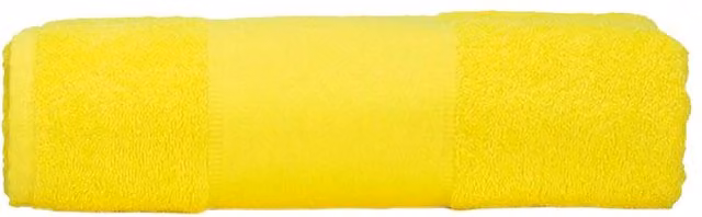 ARTG Personalised Embroidered Cotton Terry Bath Towel in Yellow, W: 140 cm, H: 70 cm