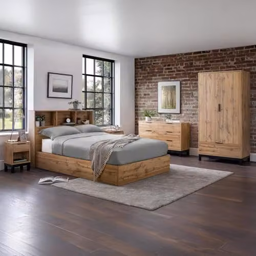 Julian Bowen Bali 2 Drawer Bedside Table in Oak – 3