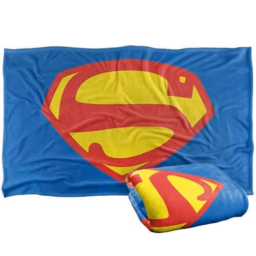 Warner Bros. Superman Shield 1948 Super Soft Silky Touch Fleece Throw Blanket, Multicolour, W: 91.44 cm x D: 147 cm