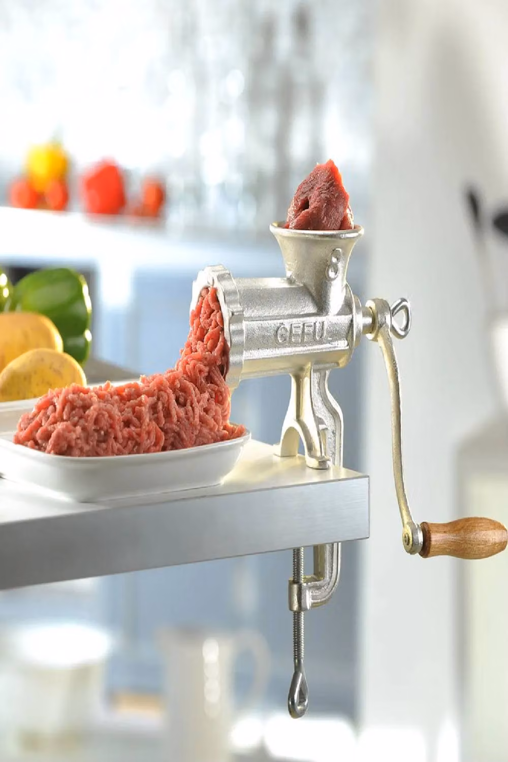 Gefu TRICA Classic Manual Meat Grinder, Silver – 2