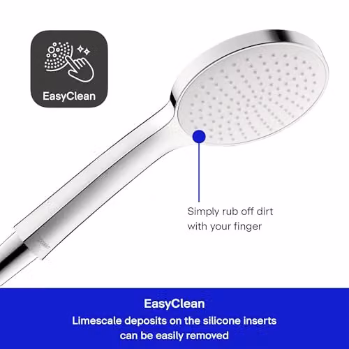 Duravit Round Anti-Limescale Rain Hand Shower in Chrome and White – 2