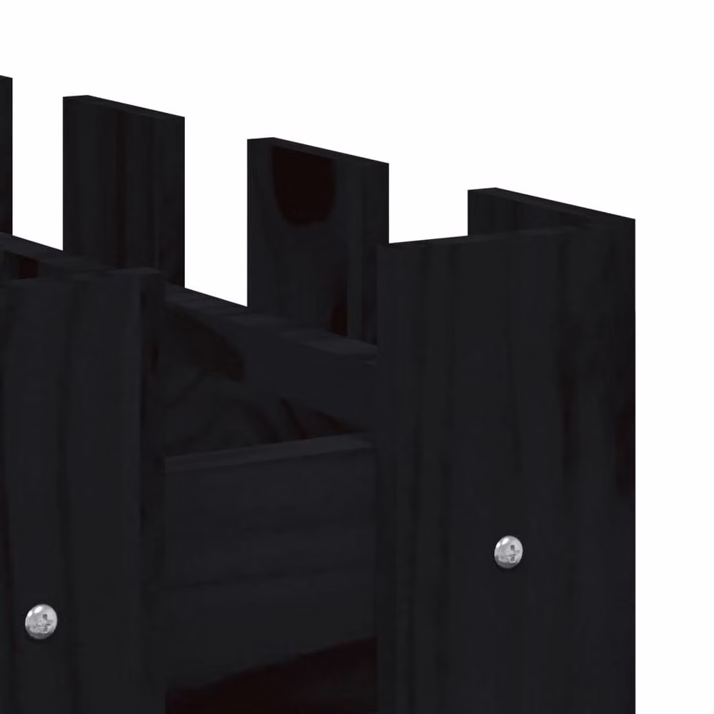 Berkfield Home Garden Raised Bed with Fence Design in Black Solid Wood Pine, W: 150 cm, D: 30 cm, H: 30 cm – 5