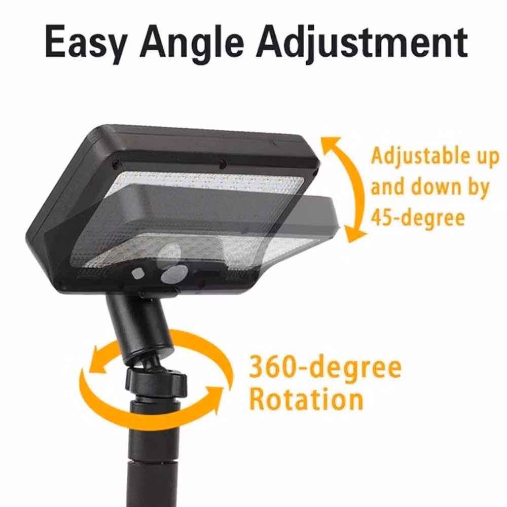 FLAVORA Black Clip-on Solar LED Outdoor Lights with 92 LEDs and Motion Sensor – 2
